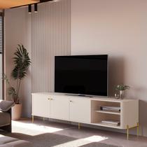 Rack para TV até 75 Polegadas Curvo Pés e Puxadores em Metal Tucupí - JB Bechara