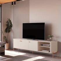 Rack para TV até 75 Polegadas Curvo Pés e Puxadores em Metal Tucupí Rack para TV até 75 Polegadas Curvo Pés e Puxadores em Metal Tucupí