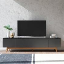 Rack para TV até 75 Polegadas Flynt Preto e Natural 219 cm Rack para TV até 75 Polegadas Flynt Preto e Natural 219 cm