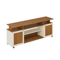 Rack para TV até 75 Polegadas Ipanema 2 PT Cinamomo e Off White Rack para TV até 75 Polegadas Ipanema 2 PT Cinamomo e Off White