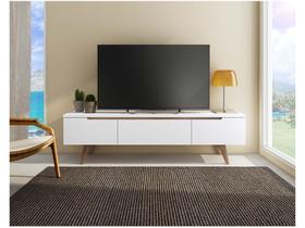 Rack Para TV Até 75 Polegadas Madesa Reims 2 Portas 1 Gaveta Branco