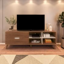 Rack para TV até 75 Polegadas MDF 180cm 2 Gavetas Verona Bege Cedro/Off White Rack para TV até 75 Polegadas MDF 180cm 2 Gavetas Verona Bege Cedro/Off White