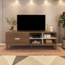Rack para TV até 75 Polegadas MDF 180cm 2 Gavetas Verona Bege Cedro/Off White