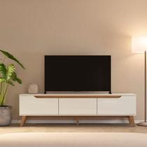 Rack para TV até 75 Polegadas MDF 180cm 2 Portas 1 Gaveta Liverpool Yescasa Bege Off White/Cinamomo Rack para TV até 75 Polegadas MDF 180cm 2 Portas 1 Gaveta Liverpool Yescasa Bege Off White/Cinamomo