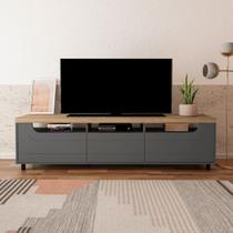 Rack para TV até 75 Polegadas MDF 200cm Tampo Engrossurado Mercury Marrom Rack para TV até 75 Polegadas MDF 200cm Tampo Engrossurado Mercury Marrom