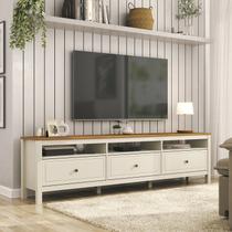 Rack para TV até 75 Polegadas MDF 210cm Pés em Madeira Maciça Tampo Ananda CabeCasa MadeiraOriginals