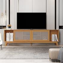 Rack para TV até 75 Polegadas MDF 218cm Pés em Madeira Maciça Denver Yescasa Rack para TV até 75 Polegadas MDF 218cm Pés em Madeira Maciça Denver Yescasa