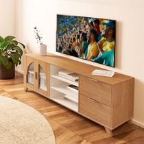 Rack para TV Até 75 Polegadas Murano 2 Portas 2 Gavetas Cinamomo/Off White - Artely Rack para TV Até 75 Polegadas Murano 2 Portas 2 Gavetas Cinamomo/Off White - Artely
