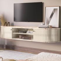 Rack para TV Até 75 Polegadas Suspenso Algarve 2 Portas Calacata/Off White - Madetec Rack para TV Até 75 Polegadas Suspenso Algarve 2 Portas Calacata/Off White - Madetec