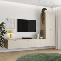 Rack para TV até 75 Polegadas Suspenso Modular 4 Módulos 8 Portas Frame CabeCasa MadeiraOriginals