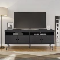 Rack para TV até 75 Polegadas Tampo em Tamburato Pés de Metal Liberty