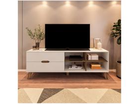 Rack para TV Até 75 Polegadas Verona 2 Gavetas Off White/Pinho - Artely Móveis