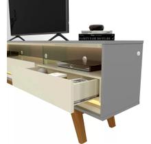 Rack Para Tv Até 75 Requinte 212 Led K/Pé Cinza Off - Gelius Rack Para Tv Até 75 Requinte 212 Led K/Pé Cinza Off - Gelius