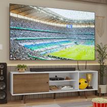 Rack Para Tv Até 80 Polegadas 160cm Branco Pés Rustic Torino Madesa Branco/rustic