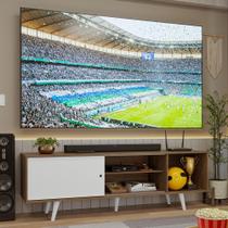 Rack para TV até 80 Polegadas 160cm com Pés Rustic/Branco Torino Madesa