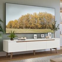 Rack para TV até 80 Polegadas 180cm 2 Portas 1 Gaveta Branco/Rustic Toronto Madesa Rack para TV até 80 Polegadas 180cm 2 Portas 1 Gaveta Branco/Rustic Toronto Madesa