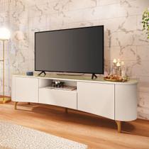 Rack para TV até 80 Polegadas 2 Portas 1 Gaveta com Pés de Madeira Elara HB Móveis