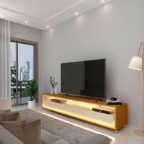 Rack para TV até 85 Polegadas com LED 100% MDF 172,5cm Rodízios Requinte Marrom