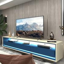 Rack para TV até 85 Polegadas com LED 100% MDF 211,4cm Rodízios Requinte