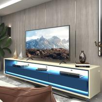 Rack para TV até 85 Polegadas com LED 100% MDF 211,4cm Rodízios Requinte Rack para TV até 85 Polegadas com LED 100% MDF 211,4cm Rodízios Requinte