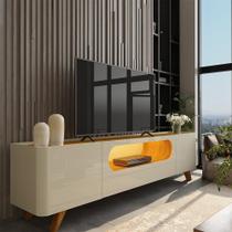 Rack para TV até 85 Polegadas com LED com Pés Madeira 210cm 100% MDF Nobre - Gelius Móveis