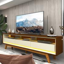 Rack para TV até 85 Polegadas com LED e Pés Madeira Maciça 211,4cm 100% MDF Requinte