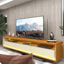Rack para TV até 85 Polegadas com LED e Rodízios 211,4cm 100% MDF Requinte - Gelius Móveis