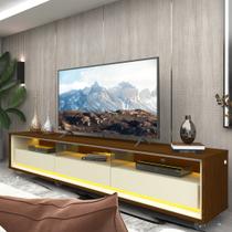 Rack para TV até 85 Polegadas com LED e Rodízios 211,4cm 100% MDF Requinte