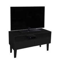 Rack para TV Bancada Com Nicho e Gaveta Preto Laca