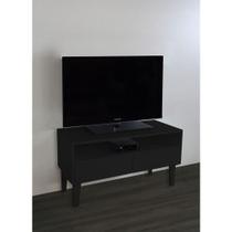 Rack Para Tv Bancada Com Nicho E Gaveta Preto Laca