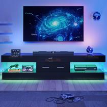 Rack para TV Bestier 170 cm para TVs de 55 a 75" com LED e Armazenamento Preto Rack para TV Bestier 170 cm para TVs de 55 a 75" com LED e Armazenamento Preto