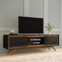 Rack para tv, channel fabrimóveis, nature/preto fosco - village móveis