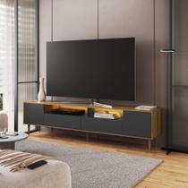 Rack Para Tv com iluminação LED Rotterdam Grafite Rack Para Tv com iluminação LED Rotterdam Grafite