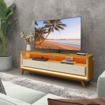 Rack para TV com LED Requinte 128 Naturale Off White - Gelius - Gelius Móveis