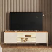 Rack Para TV Com Nichos Abertos E Pés De Metal Rack Para TV Com Nichos Abertos E Pés De Metal