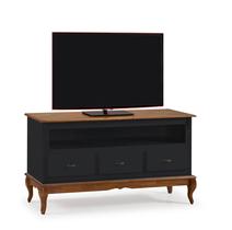 Rack para Tv com Pés Luis XV 3 Gavetas e Nicho 60501 Linz Móveis - Imbuia Glazer