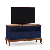 Rack para Tv com Pés Luis XV 3 Gavetas e Nicho 60501 Linz Móveis - Imbuia Glazer
