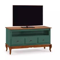 Rack para Tv com Pés Luis XV 3 Gavetas e Nicho 60501 Linz Móveis - Imbuia Glazer