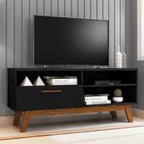 Rack para TV com Porta Riane Preto Fosco