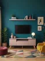 Rack para TV com Prateleira 150cm Retro Mdf Dallas - On Móveis