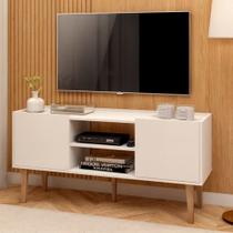 Rack Para Tv Cor Branco Com Pes De Madeira Branco Rack Para Tv Cor Branco Com Pes De Madeira Branco