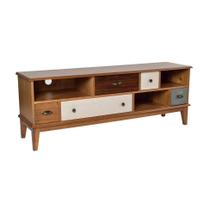 Rack para TV de 55 Polegadas Colors 5 GV Mel Verniz e Colorido Envelhecido Rack para TV de 55 Polegadas Colors 5 GV Mel Verniz e Colorido Envelhecido