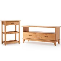 Rack para Tv de até 55" e Aparador para Sala 100% Madeira Lisboa Carvalho