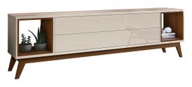 Rack para TV Delux 2.2 Off White com Natural - MoveisAqui