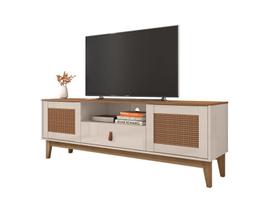 Rack Para TV Esmeralda 1,60m Off White/Cedro - Casa D Rack Para TV Esmeralda 1,60m Off White/Cedro - Casa D