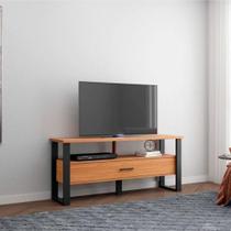 Rack para Tv F41JPF Até 55 Polegadas 140cm em MDF Freijó Preto Fosco Dalla Costa Móveis