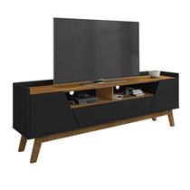 Rack para TV Florença 2 Portas Preto Fosco/Naturalle - Bechara