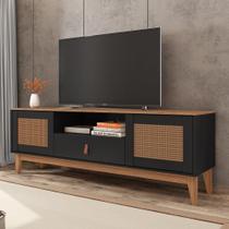 Rack para TV Isabela 1.6 Pintura Palha Preto Noce Rack para TV Isabela 1.6 Pintura Palha Preto Noce