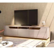 Rack para tv jersey 2,20 casa d off white/noce - village móveis Rack para tv jersey 2,20 casa d off white/noce - village móveis