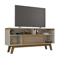 Rack para TV Lazuli 1 Porta Off White/Rattan - Bechara